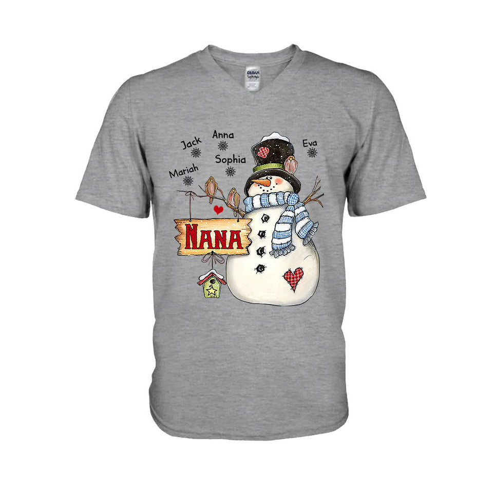 Nana Snowman - Personalized Grandma T-shirt and Hoodie