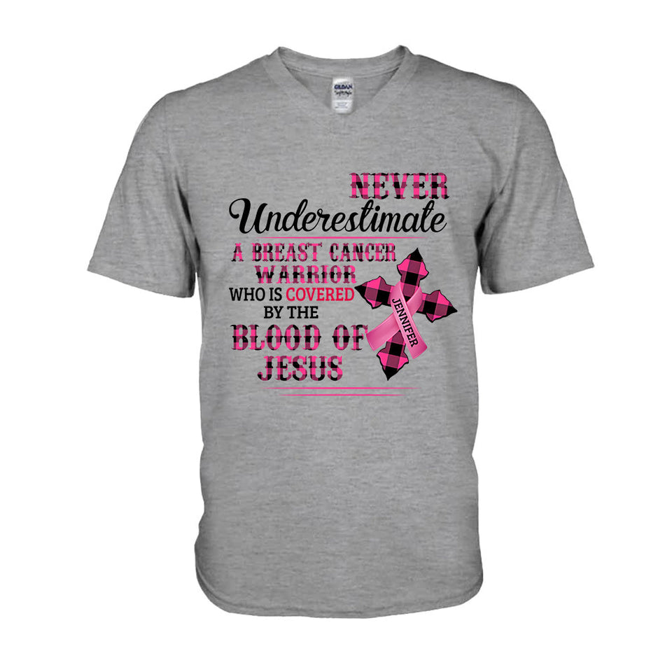 Ruban rose de la foi chrétienne - T-shirt et sweat à capuche personnalisés pour la sensibilisation au cancer du sein