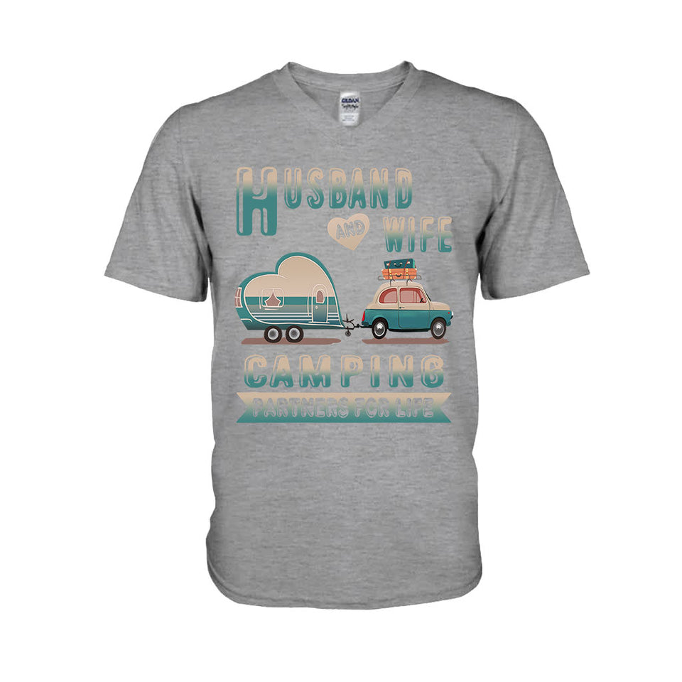 Husband And Wife Camping Partners - T-shirt and Hoodie 112021