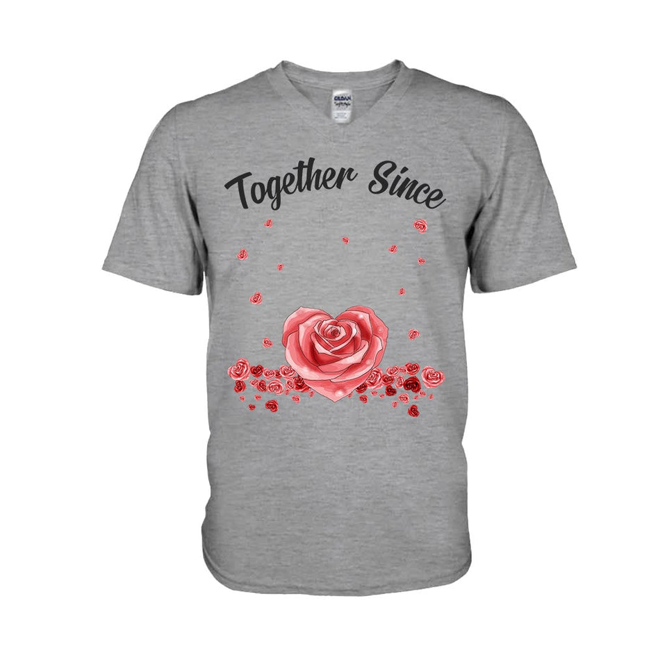 Together Since - Personalized Couple T-shirt and Hoodie