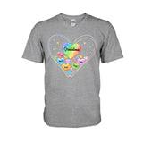 Colorful Heart Of Grandma Mother - Gift for grandma, grandma, mom - Personalized T-shirt And Hoodie