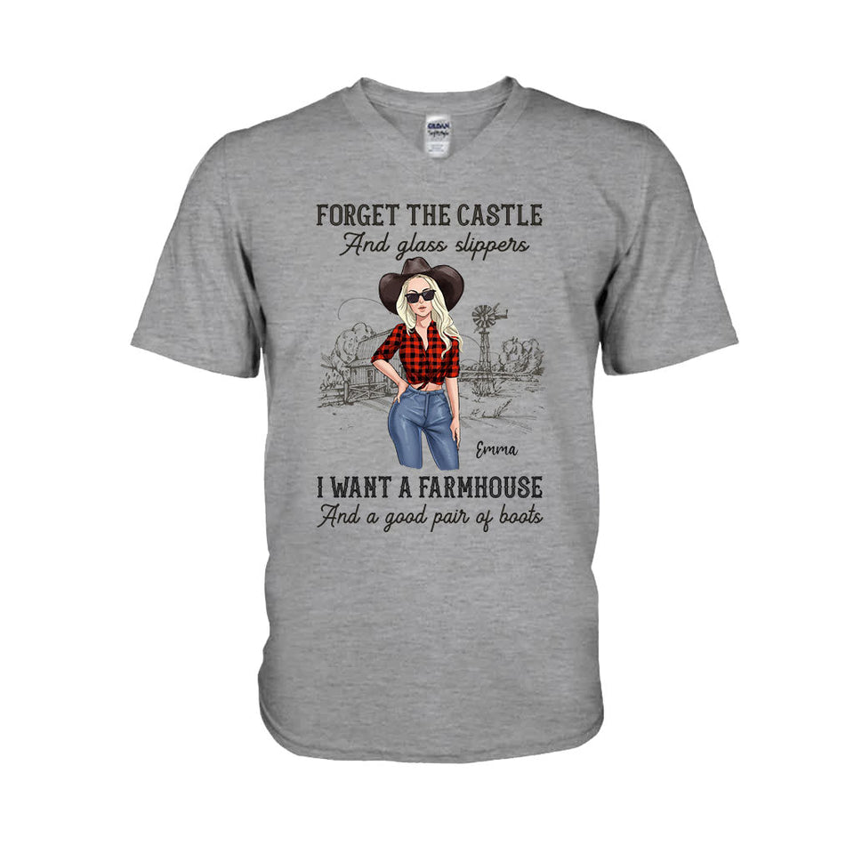 I Want A Farmhouse And A Good Pair Of Boots - Personalized Horse T-shirt and Hoodie
