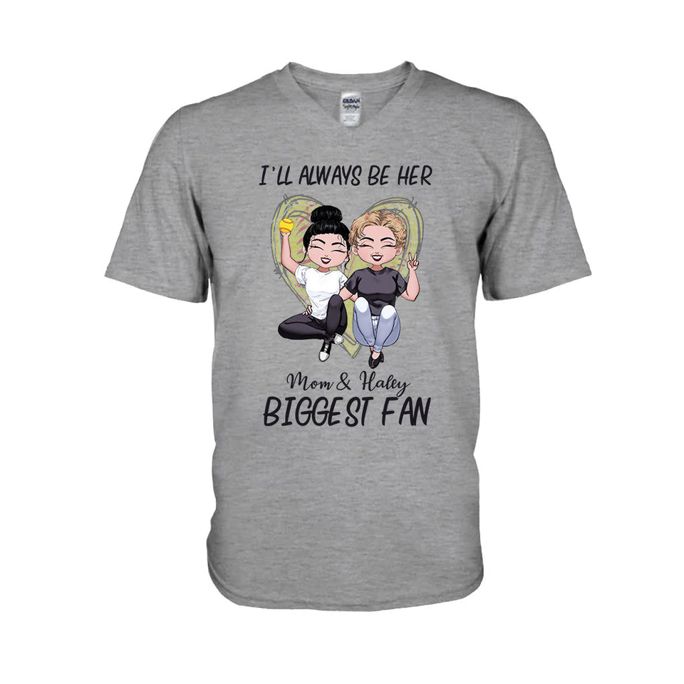 Always Be The Biggest Fan - Personalized Mother's Day Softball T-shirt and Hoodie