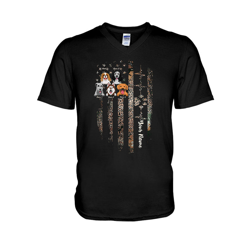 Love My Dogs - Personalized Independence Day Dog T-shirt and Hoodie