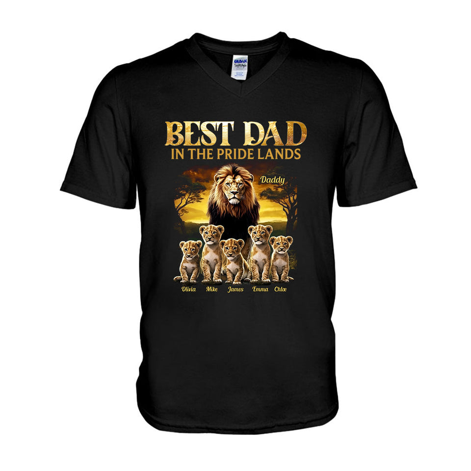 Best Dad In The Pride Lands - Personalized Father T-shirt And Hoodie