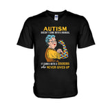 Never Give Up Autism Awareness T-shirt and Hoodie 112021