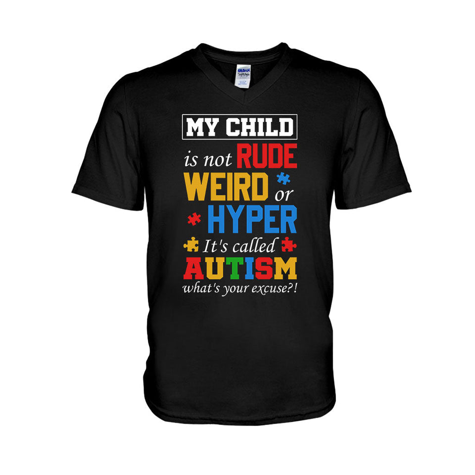 T-shirt et sweat à capuche « Mon enfant n'est ni impoli, ni bizarre, ni hyper classique » pour la sensibilisation à l'autisme 112021