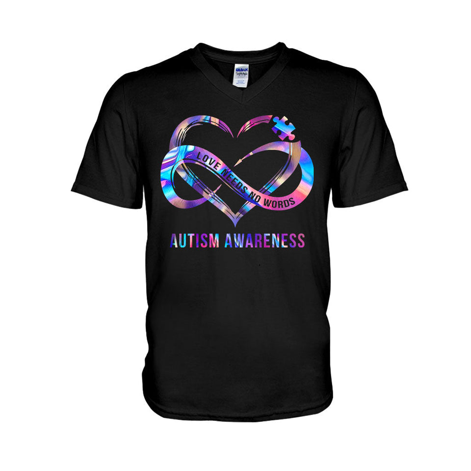 L'amour n'a pas besoin de mots - T-shirt et sweat à capuche de sensibilisation à l'autisme 112021