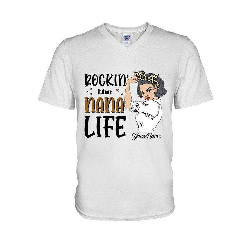 Rocking The Nana Life - Personalized Grandma T-shirt and Hoodie