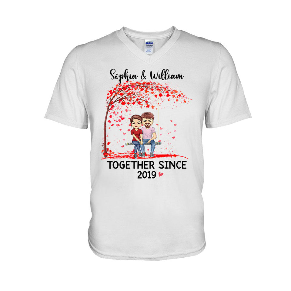Together Since - Personalized Couple T-shirt and Hoodie