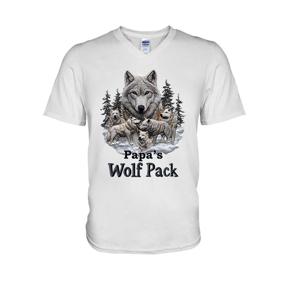 Papa's Wolf Pack - Personalized Father T-shirt And Hoodie