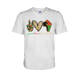 Juneteenth - African American T-shirt and Hoodie With Faux Glitter Print 1121