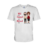 Met Engaged Married - Personalized Couple T-shirt and Hoodie