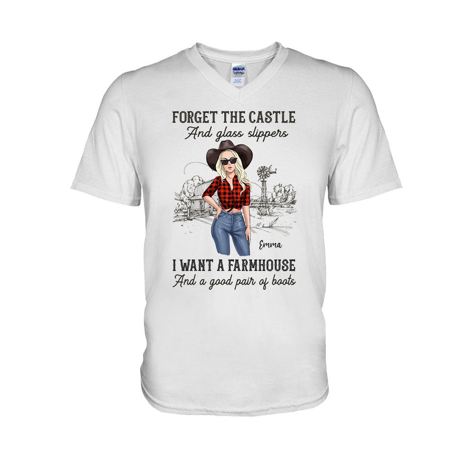 I Want A Farmhouse And A Good Pair Of Boots - Personalized Horse T-shirt and Hoodie