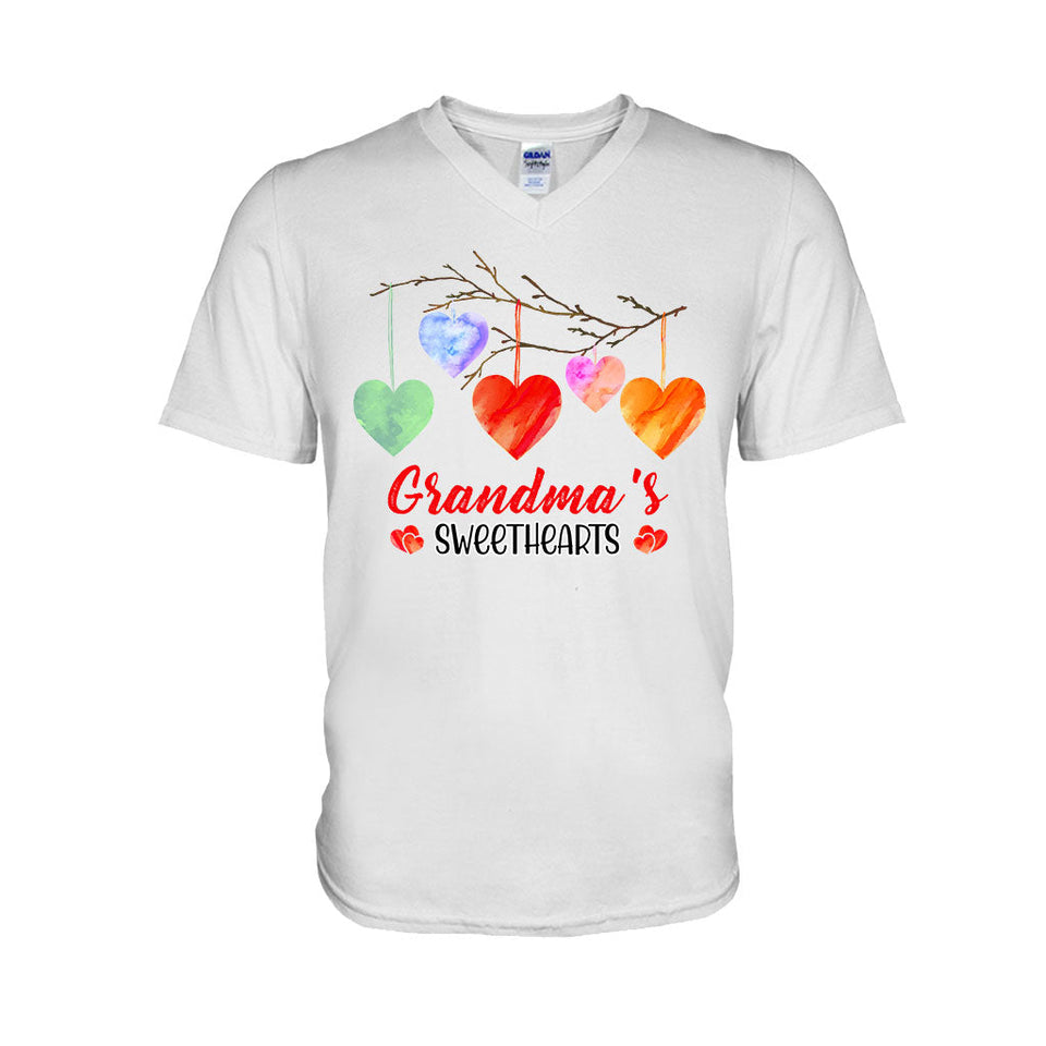 Grandma's Sweethearts - Personalized Valentine Grandma T-shirt and Hoodie