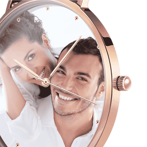 Personalized Unisex Engraved Rose Goldtone Photo