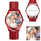 Men's Photo Watch With Leather Strap - Personalized Watch