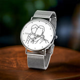Personalized Photo To Line Art Engraved Alloy Bracelet