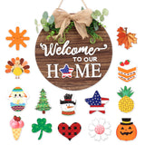 Memorial Day 4th of July Independence Day Patriotic Stars - Family Interchangeable Wreath Sign