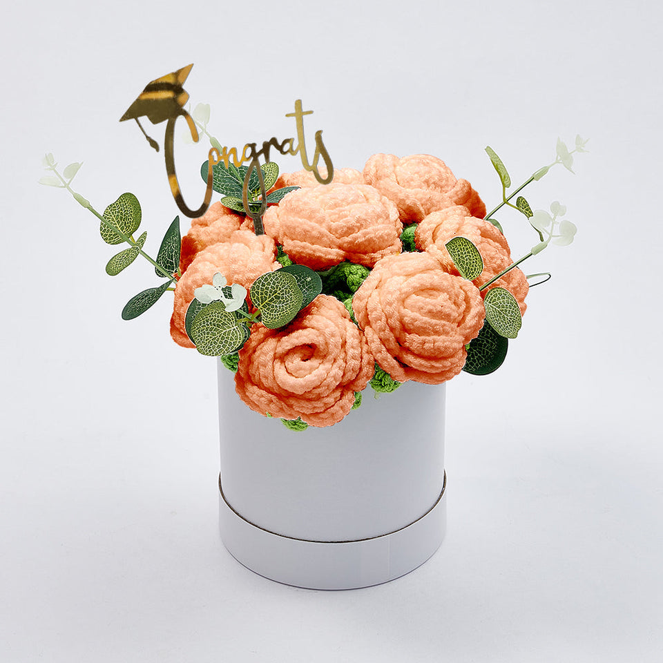 Congratulations Graduate - Personalized Graduation Crochet Flowers Graduation Gift Box