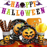Happy Halloween - Halloween Pumpkin Disposable Dinnerware Set