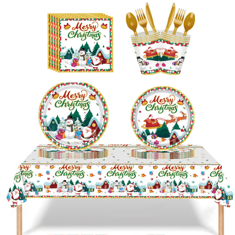 Merry Christmas - Christmas Party Disposable Dinnerware Set
