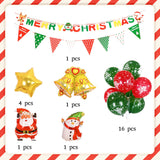 Merry Christmas - Christmas Balloons Set With Banner for Christmas