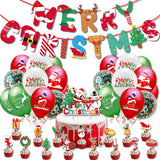 Merry Christmas - Christmas Balloons Set With Banner for Christmas