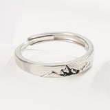Mountain Ocean Lovers Matching Ringss - Couple Ring