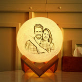 I Love You To The Moon And Back - Personalized Couple Moon Lamp