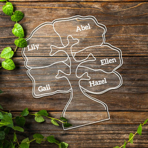 Any Text - Personalized Family Any Name Family Tree Lamp