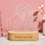 Photo Line Art Love - Personalized Couple Love Line Art Lamp