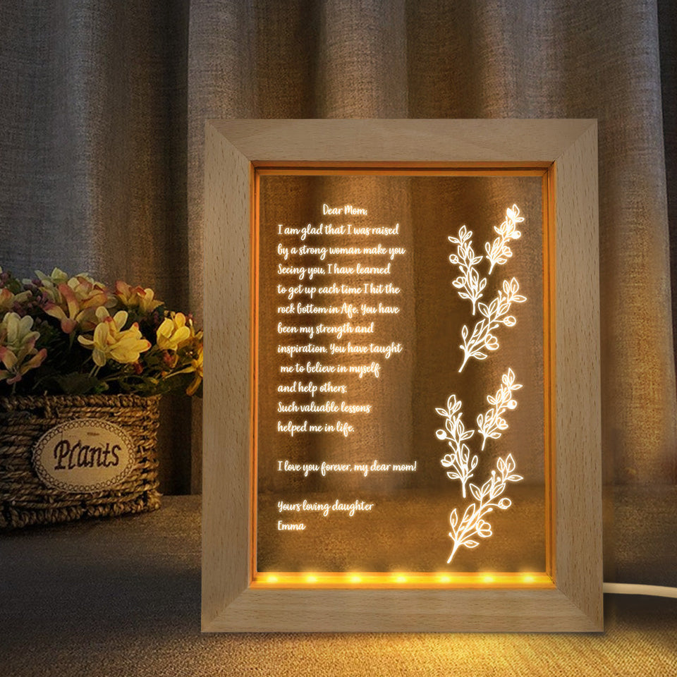 Dear Mom Hand-Written Letter - Personalized Mother Hand-Written Letter Lamp