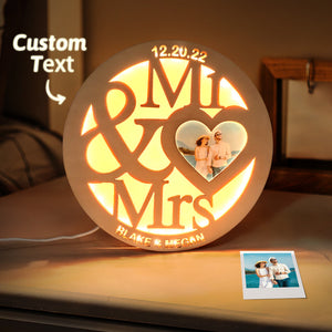 Custom Photo Mr & Mrs Lamp - Personalized Husband And Wife Lamp
