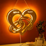 Forever In My Heart - Personalized Couple Heart Lamp