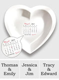 Custom Date Ceramic Heart Shaped Plate - Personalized Couple Plate