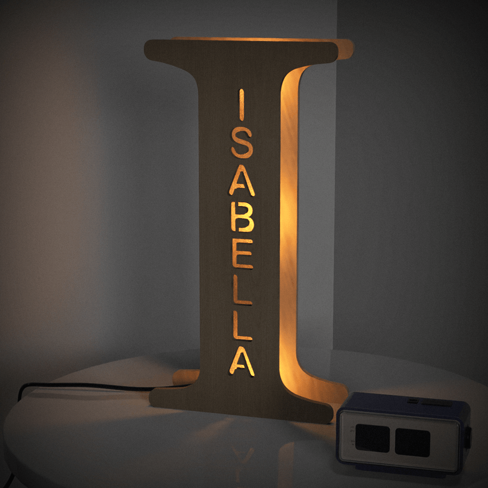 Wooden Letter - Personalized Any Letter With Name Lamp