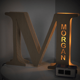 Wooden Letter - Personalized Any Letter With Name Lamp