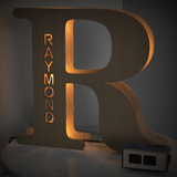Wooden Letter - Personalized Any Letter With Name Lamp