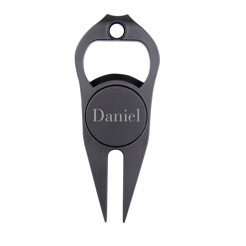 Name Ball Marker Multipurpose Bottle Opener - Golf gift for dad, him, boyfriend, husband, grandpa - Personalized Golf Fork Ball Marker