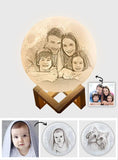 Any Photo - gift for cat lover, dog lover - Personalized Photo Moon Lamp