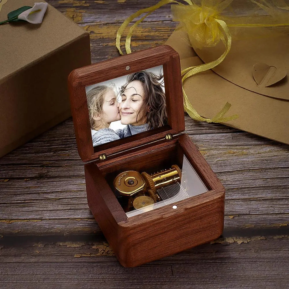 Custom Photo Wooden Music Box - gift for anyone - Personalized Music Box