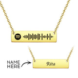 Personalized Bar Spotify Code Engraved Name Charm