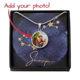 Zodiac Sign Necklace - Personalized Horoscope Round Pendant Necklace - hrs5026