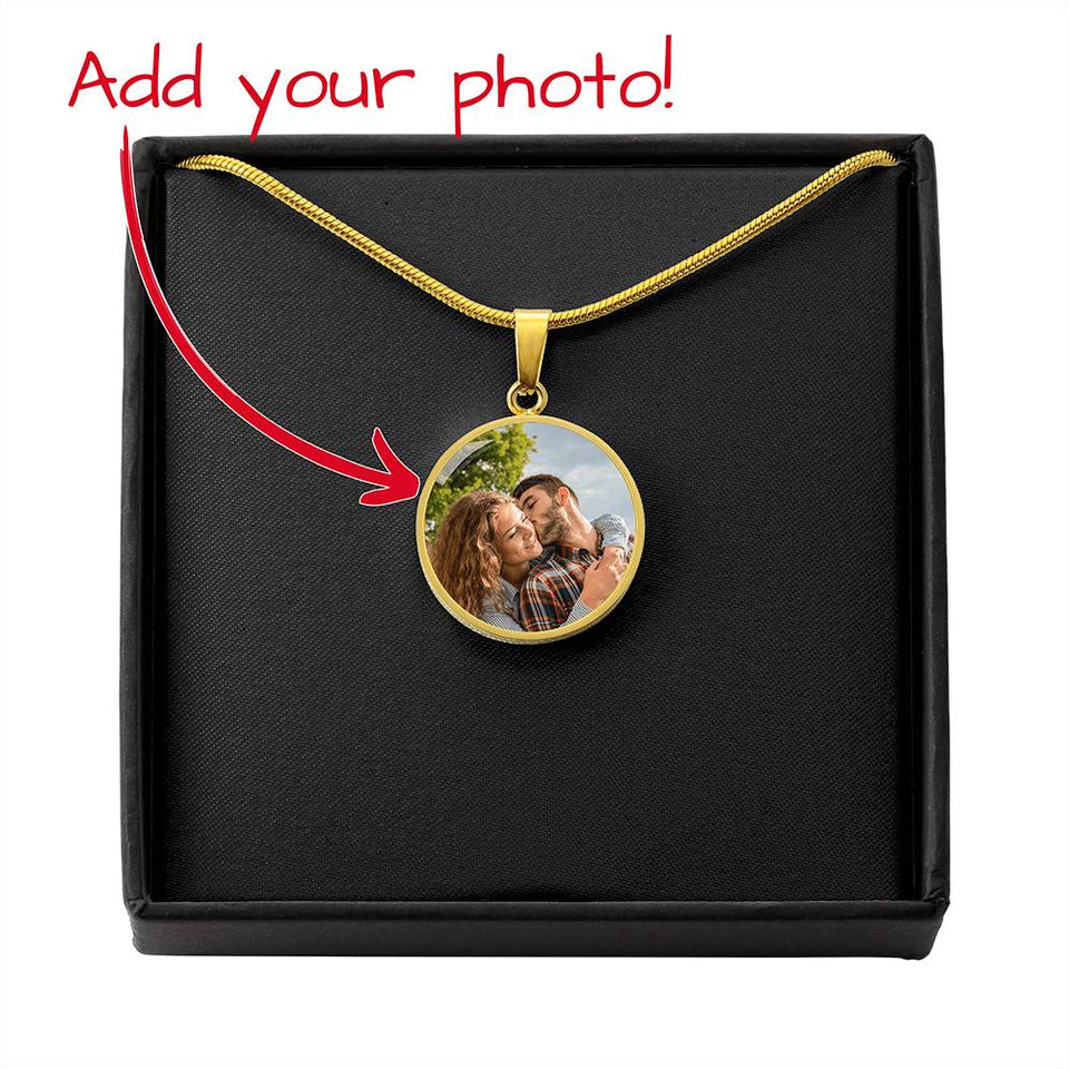 From Our First Kiss Personalized Round Pendant Necklace - skl2249