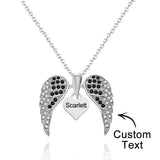 Angle Wing - Personalized Wing Heart-Shaped Engraved Necklace