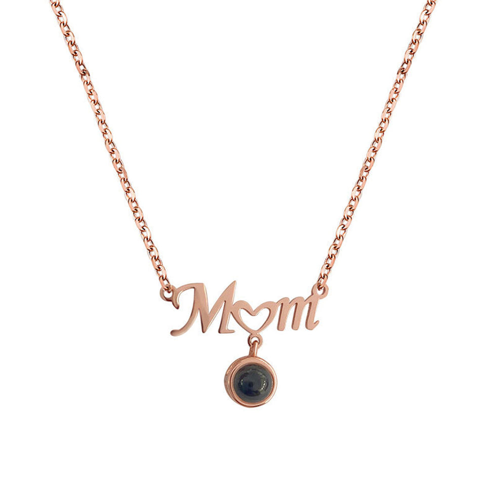 Mom's Heart - Personalized Mother Mom Photo Projection Necklace