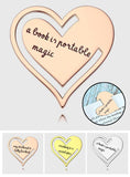 Any Message - Personalized Text Engraved Heart Metal Bookmark