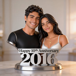Personalized Latino Couple 10th Anniversary Acrylic Plaque - Custom 2016 Anniversary Gift for Husband, Wife