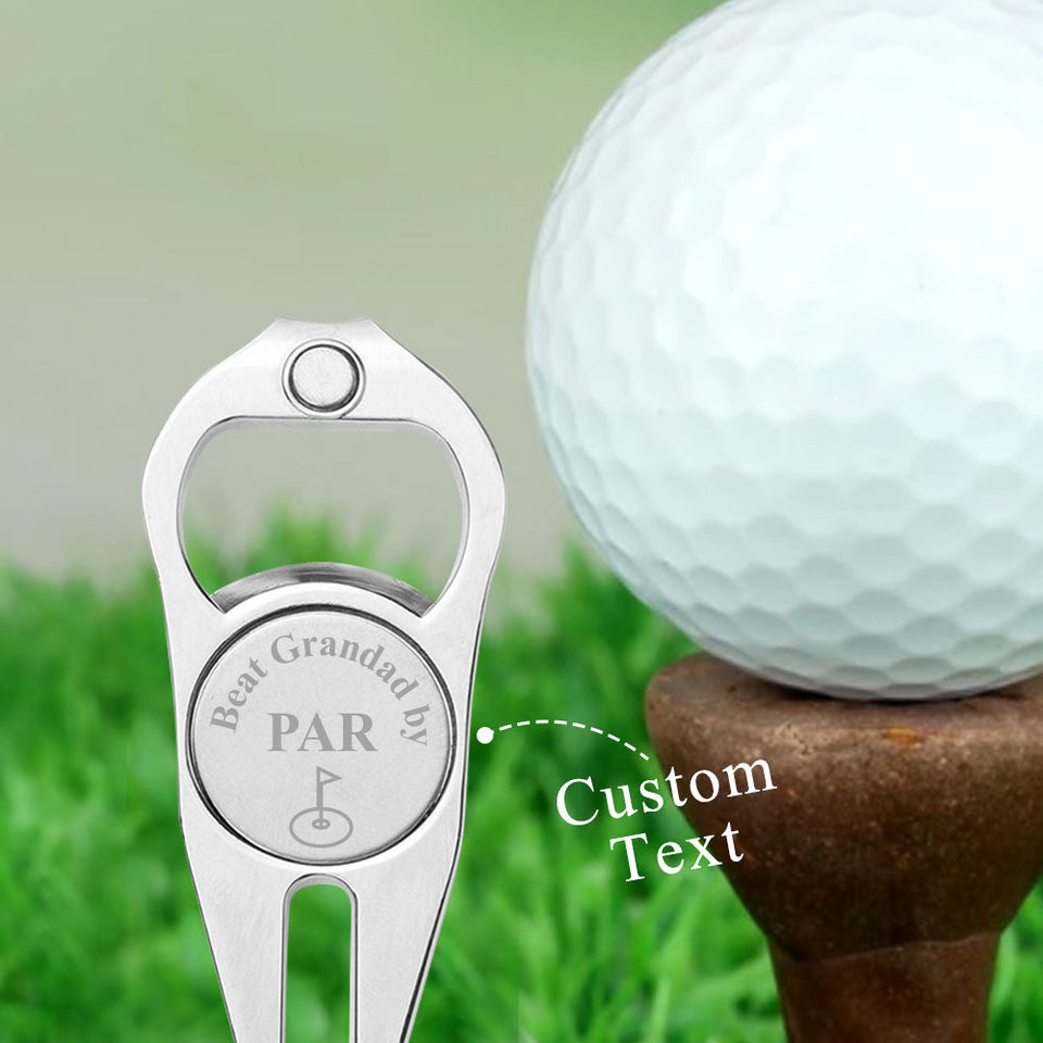 Best Dad/ Grandad/ Papa... By Par Bottle Opener - Golf gift for dad, him, boyfriend, husband, grandpa - Personalized Golf Fork Ball Marker